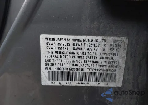 2010 Honda Fit Sport z USA, uszkodzony, nr VIN JHMGE8H41AS026536